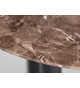 Table ronde en verre couleur marbre marron