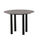 Table ronde en verre couleur marbre marron