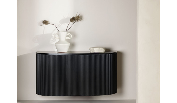 Console murale striée noir