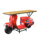 Vespa multicolore et table de bar