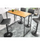 Table de bar 120 cm couleur bois et noir