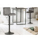 Tabourets de bar velours gris