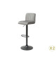 Tabourets de bar velours gris