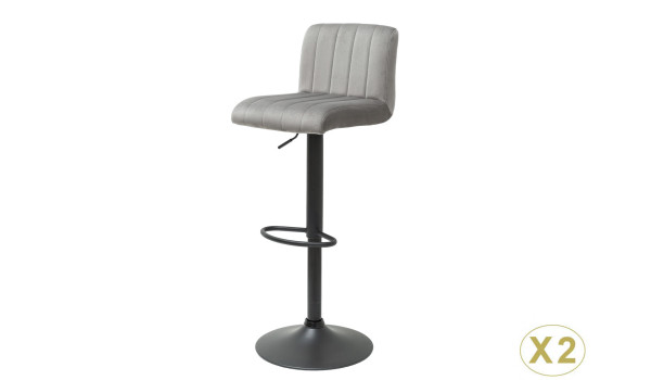 Tabourets de bar velours gris