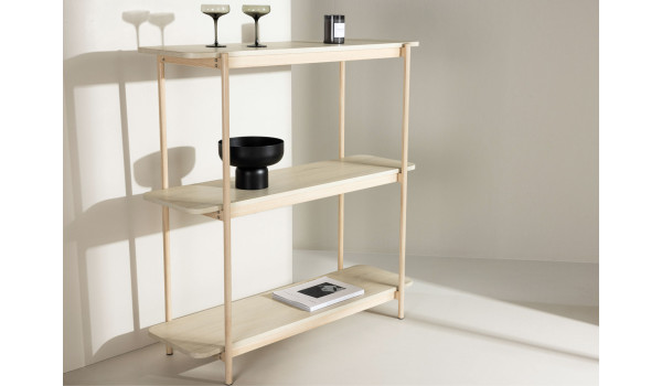 Meuble étagère couleur bois blanchi