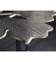 Table basse argentée feuille gingko