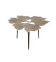 Table basse argentée feuille gingko