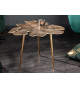 Table d'appoint dorée en forme de feuille