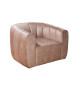 Fauteuil rotatif en velours champagne et grège