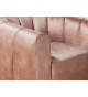 Fauteuil rotatif en velours champagne et grège