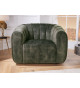 Fauteuil rotatif 360° en velours vert foncé
