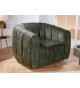 Fauteuil rotatif 360° en velours vert foncé