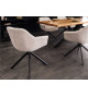 Chaises rotatives beige et métal noir