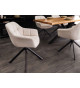 Chaises rotatives beige et métal noir