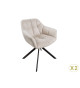 Chaises rotatives beige et métal noir
