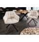 Chaises rotatives beige et métal noir