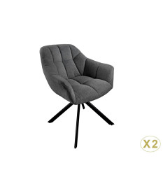 Fauteuils de table rotatifs tissu anthracite
