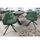 Chaises rotatives en tissu jaune