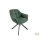 Chaises rotatives en tissu jaune