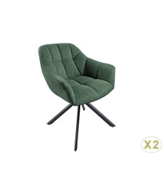 Chaises rotatives en tissu jaune