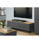 Banc TV graphite et couleur bois