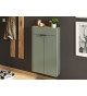 Petit meuble de rangement mural vert sauge et bois
