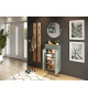 Petit meuble de rangement mural vert sauge et bois