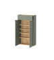 Petit meuble de rangement mural vert sauge et bois