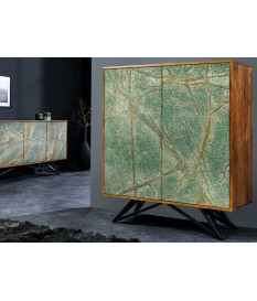 Buffet haut originale placage de pierre et acacia