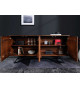 Buffet 175 cm acacia et feuille de pierre marbrée blanc