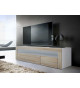 Meuble TV Design Laqué 2 Portes 1 Niche