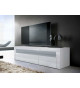 Meuble TV Design Laqué 2 Portes 1 Niche