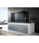 Meuble TV Design Laqué 2 Portes 1 Niche