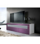 Meuble TV Design Laqué 2 Portes 1 Niche