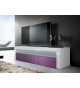 Meuble TV Design Laqué 2 Portes 1 Niche