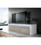 Meuble TV Design Laqué 2 Portes 1 Niche