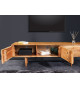 Meuble TV 145 cm acacia et métal doré