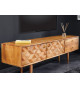 Meuble TV 145 cm acacia et métal doré