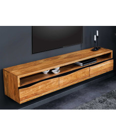 Meuble tv mural en acacia 160 cm