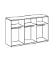 Armoire dressing 3 portes verre gris, graphite et chêne artisan