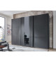 Armoire contemporaine 300 cm graphite et verre gris