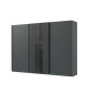 Armoire contemporaine 300 cm graphite et verre gris