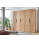 Grande armoire dressing imitation chêne et alu noir