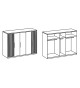 Grande armoire dressing imitation chêne et alu noir