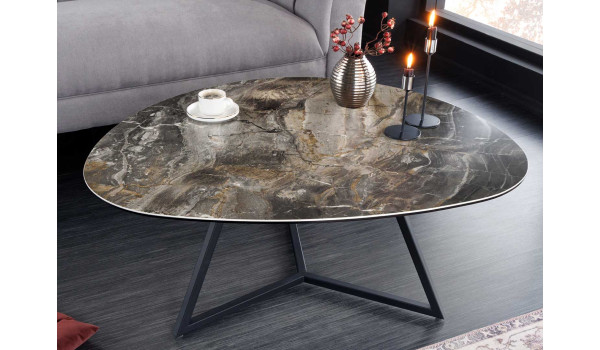 Table basse en céramique marbre taupe