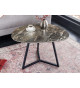 Table basse en céramique marbre taupe 70 cm