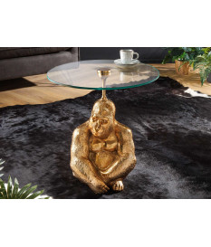 Table d'appoint moderne déco Gorille doré