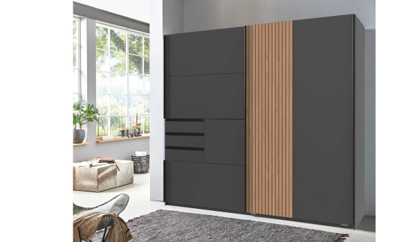 Armoire en bois moderne et gris graphite