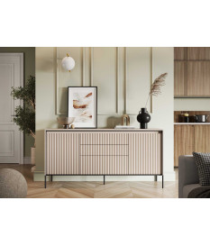 Buffet strié avec led couleur sable 166 cù