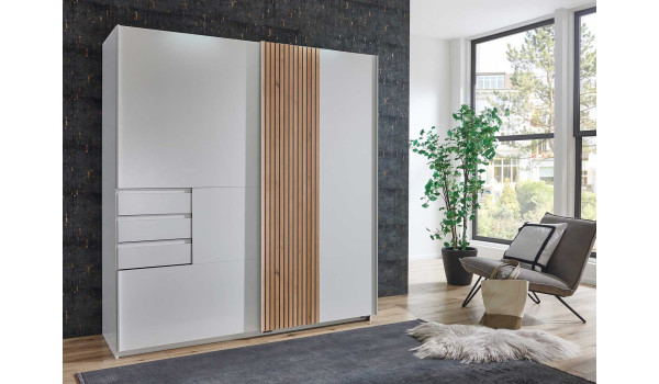 Armoire moderne bois et blanche